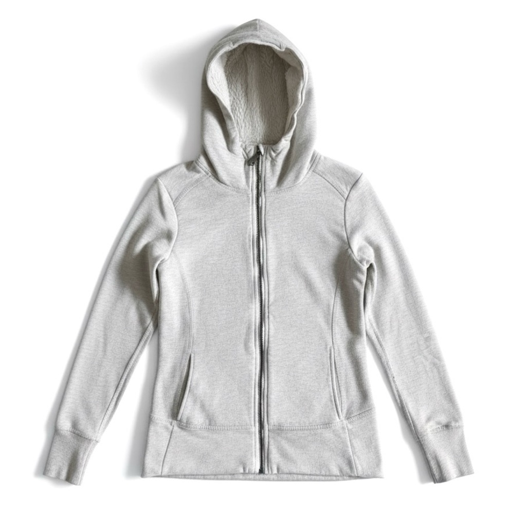 Eddie Bauer Sherpa Lined Zip Hoodie Jacket Cozy Travel Winter White Fleece Small